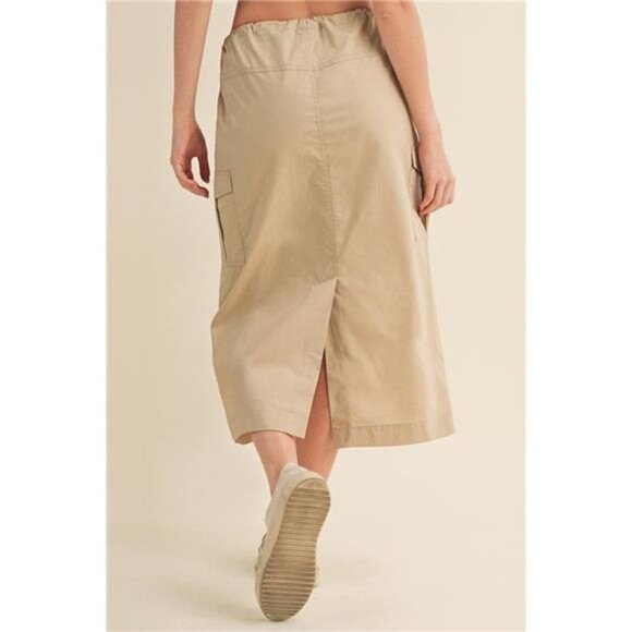 NEW! Cargo skirt with drawstring midi skirt - Picture 4 of 6